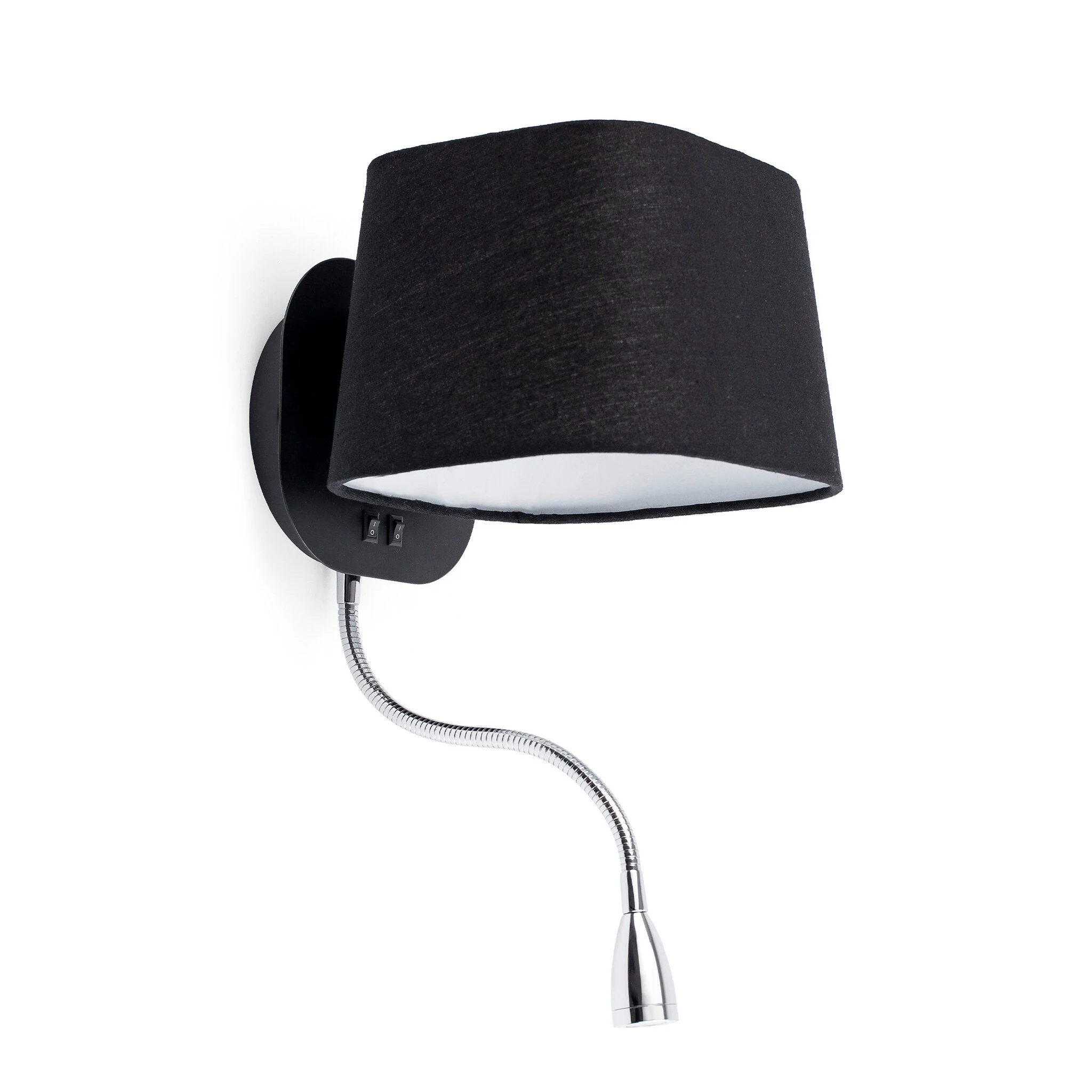 Lámpara de pared aplique Faro Sweet con lector E27 LED negro 29951