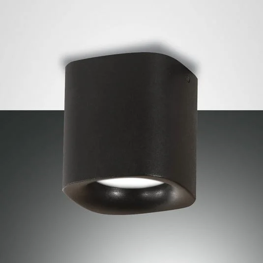 Plafón Smooth, 1 luz, negro, IP44