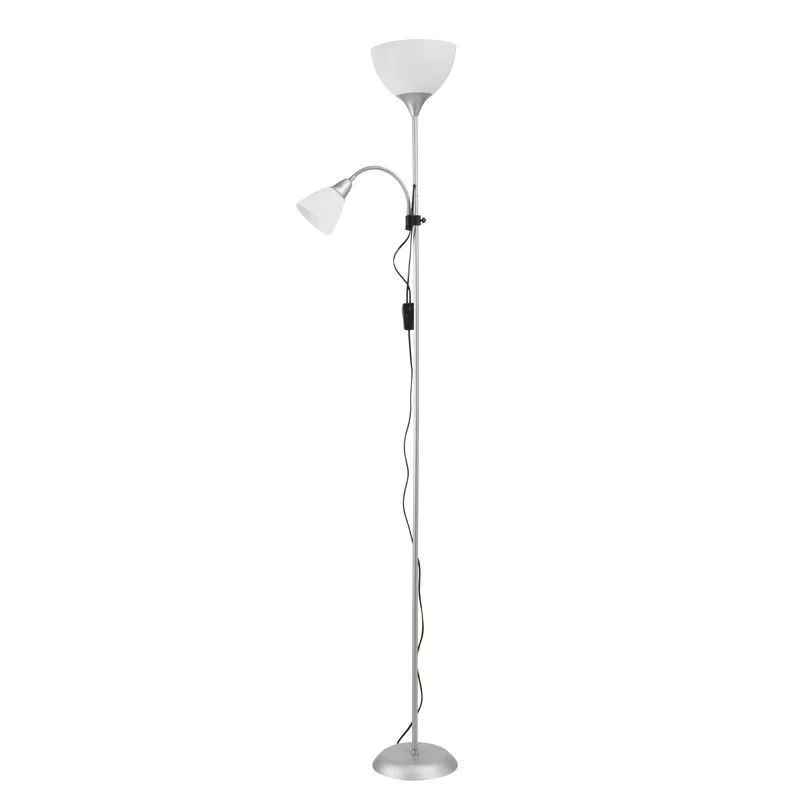 Lámpara de pie de salón MDC Bowl blanco plata 20W 568233296
