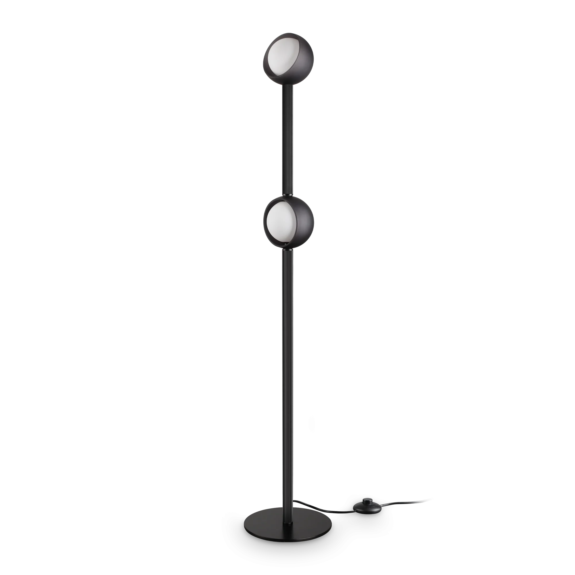 Lámpara de pie Ideal Lux Bloom negro cristal LED 2 luces 11W 169,5cm