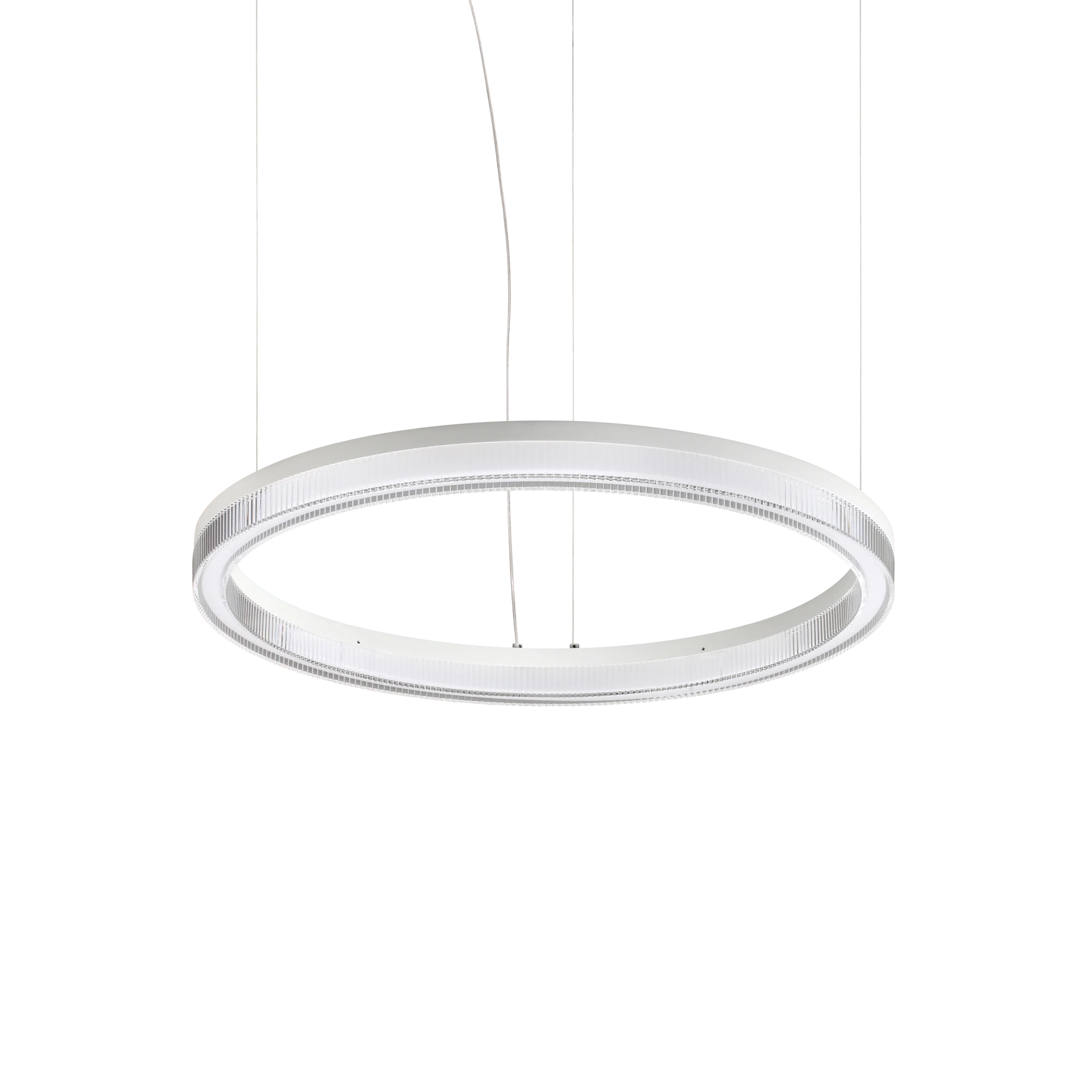 Lámpara colgante Ideal Lux Crown blanco cristal LED 31W Ø60cm