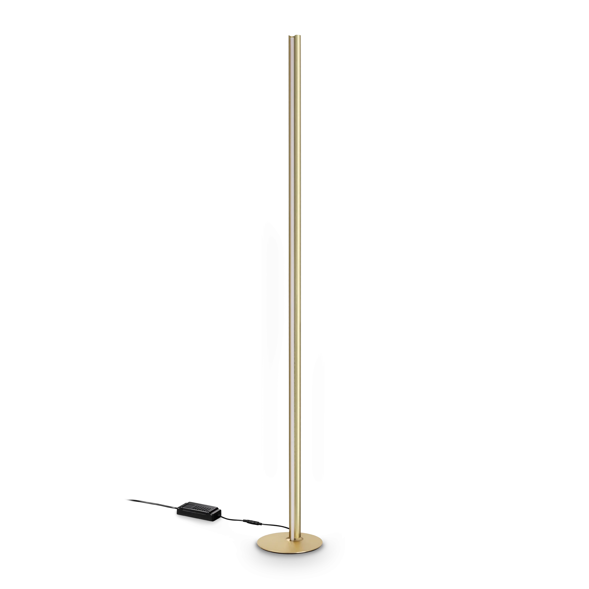 Lámpara de pie Ideal Lux Dorica latón LED 50W regulable 190cm