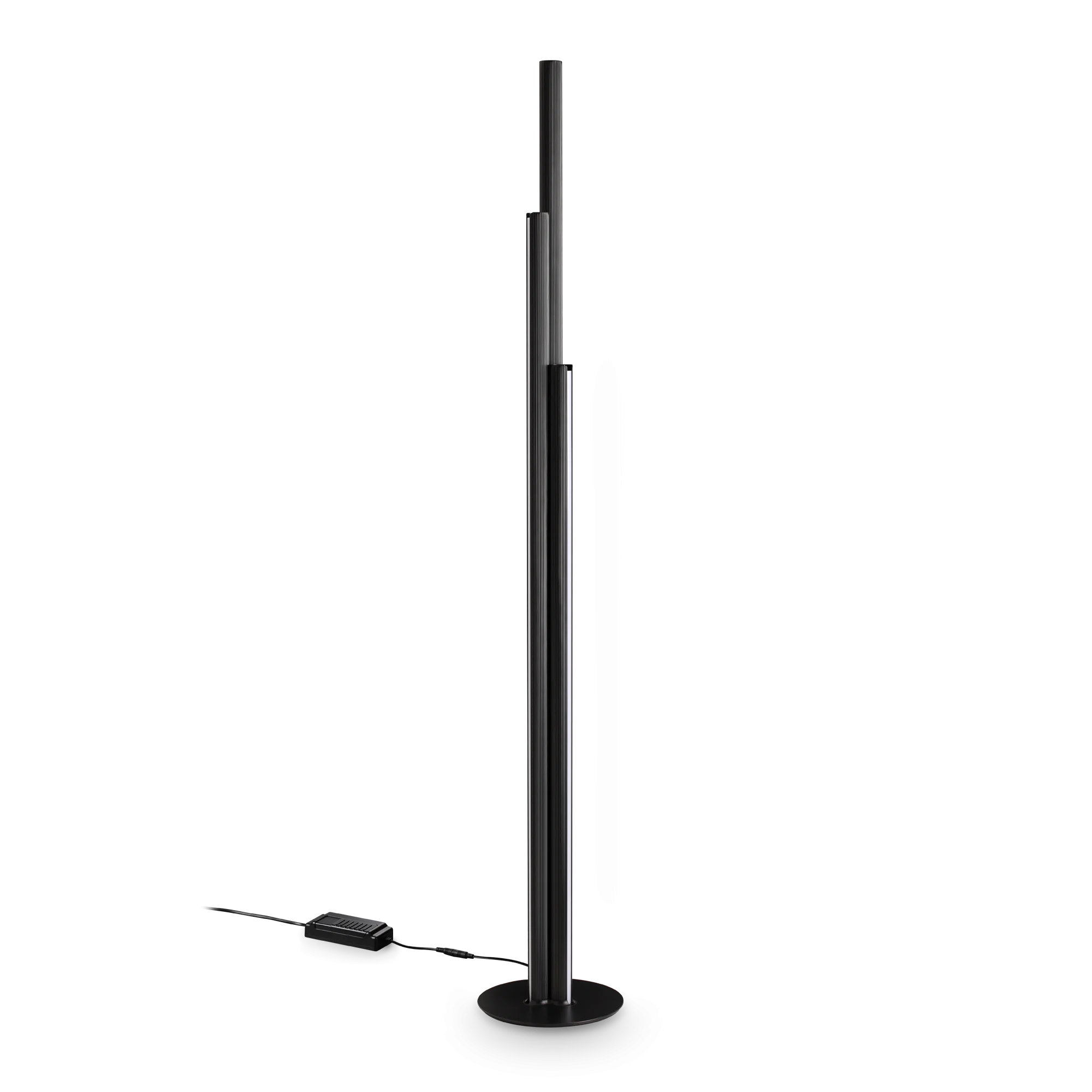 Lámpara de pie Ideal Lux Dorica negro LED 3 luces 66W regulable 190cm