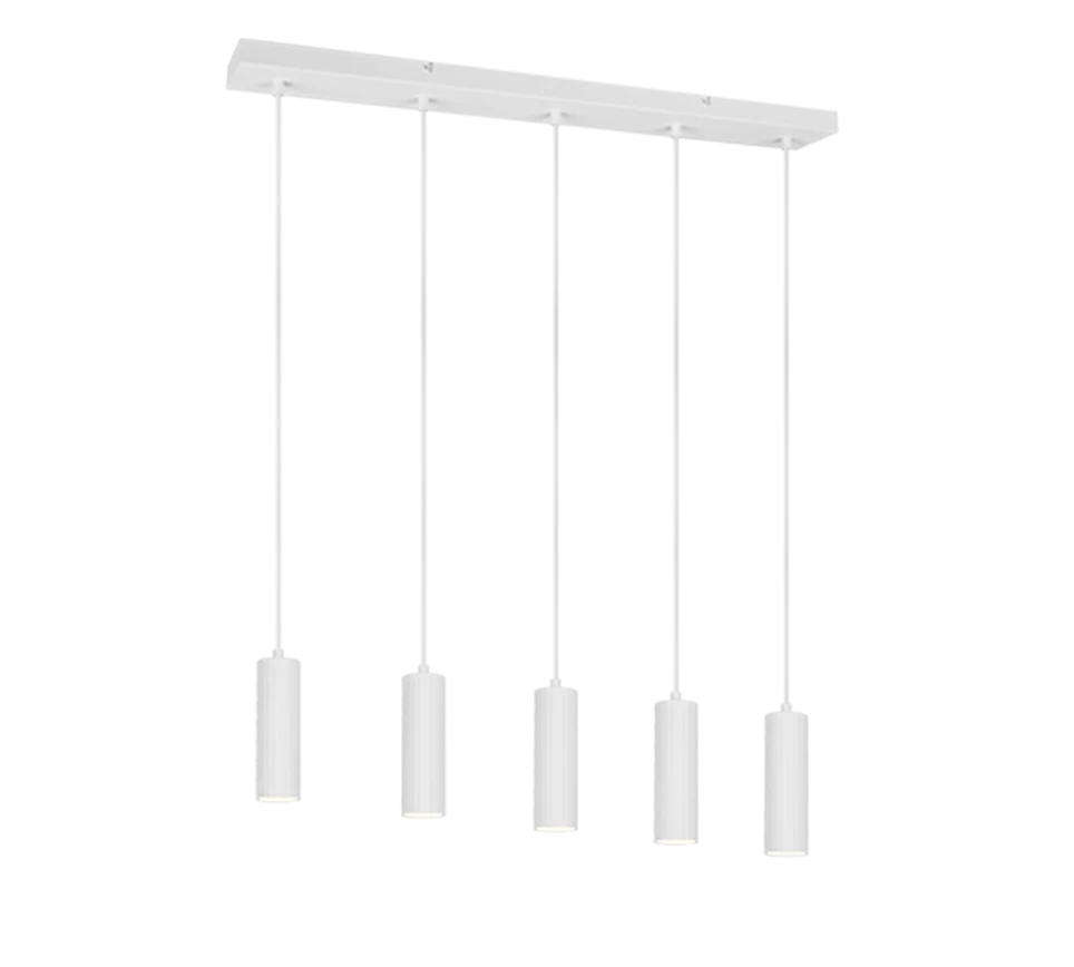 Lámpara colgante Soka Trio blanco mate 5 luces GU10 Ø5cm 367700531