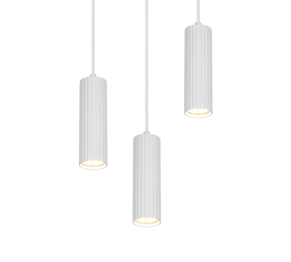 Lámpara de techo colgante Trio Soka LED blanco mate 3000K 150cm 367730331