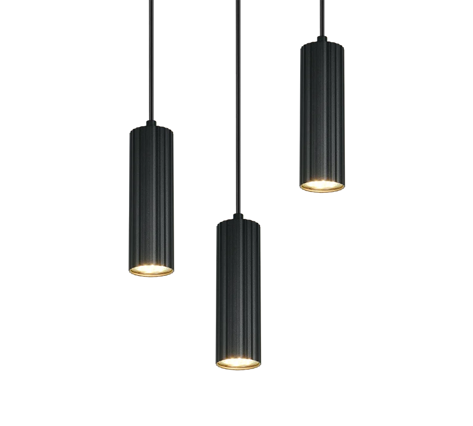 Lámpara de techo colgante Trio Soka LED negro mate 3000K 150cm 367730332