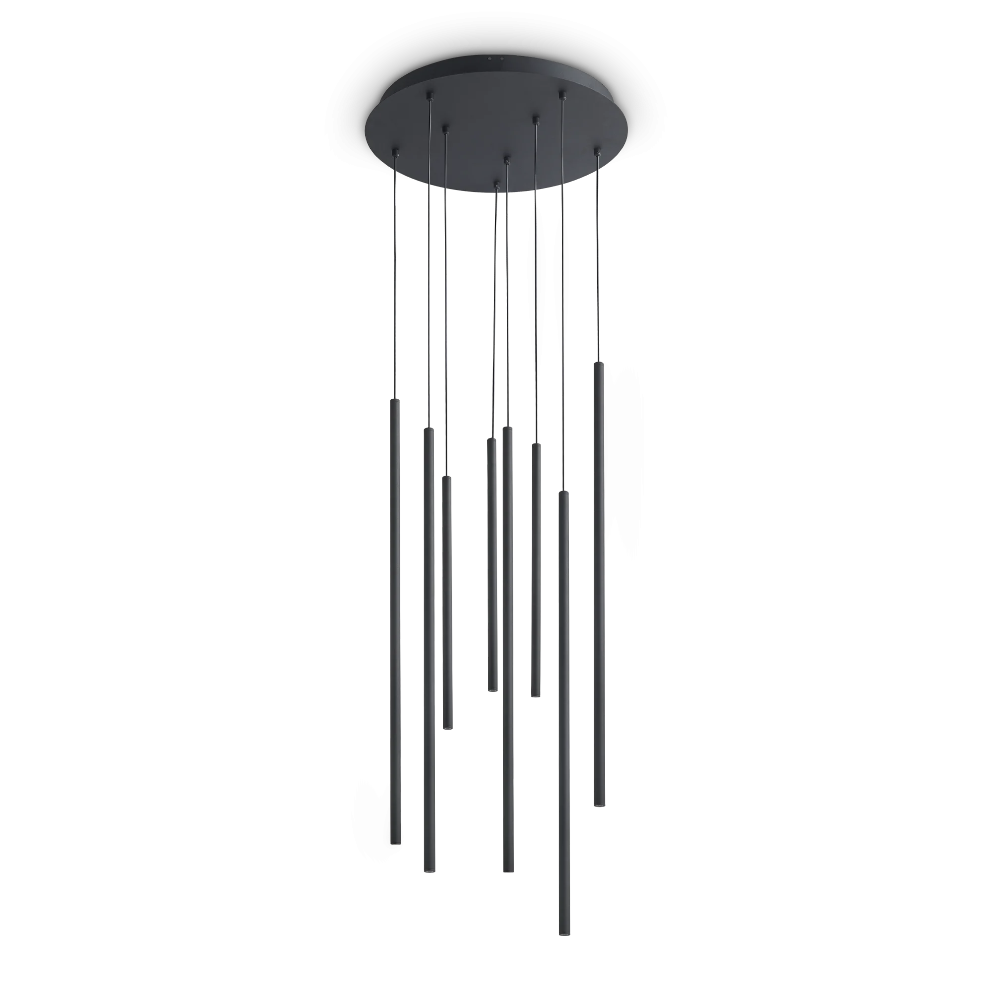 Lámpara colgante Ideal Lux Look negro cristal LED 8 luces 16W 3000K Ø45cm