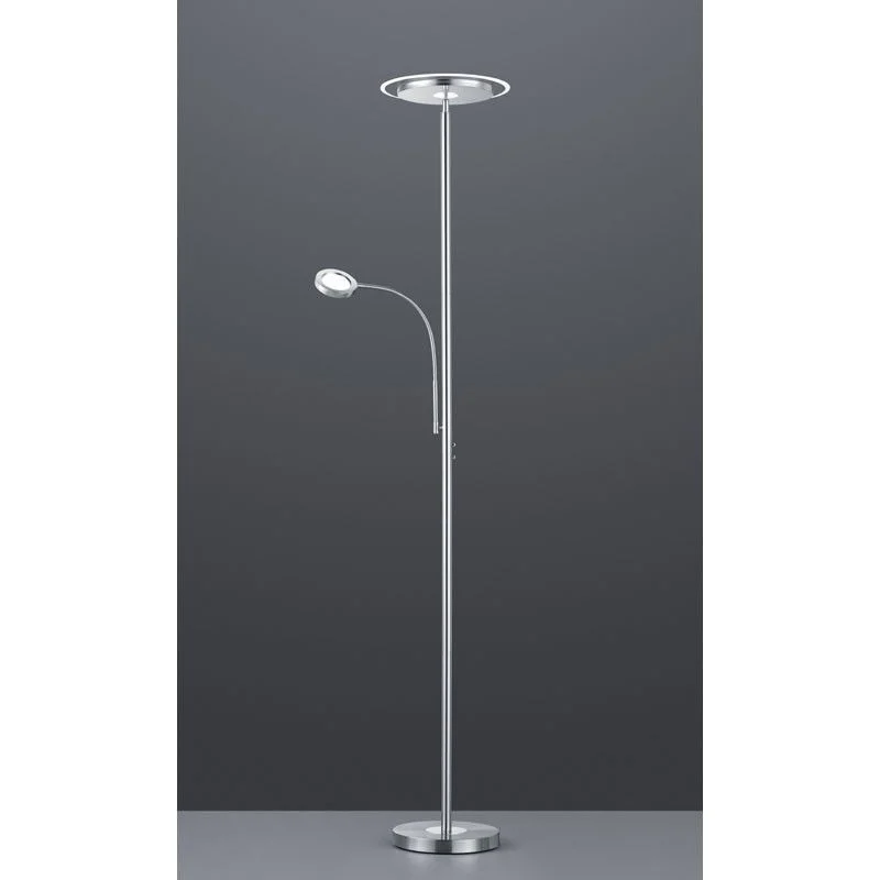 Lámpara de pie Trio Ackbar LED níquel mate 3000K táctil 182,5cm R