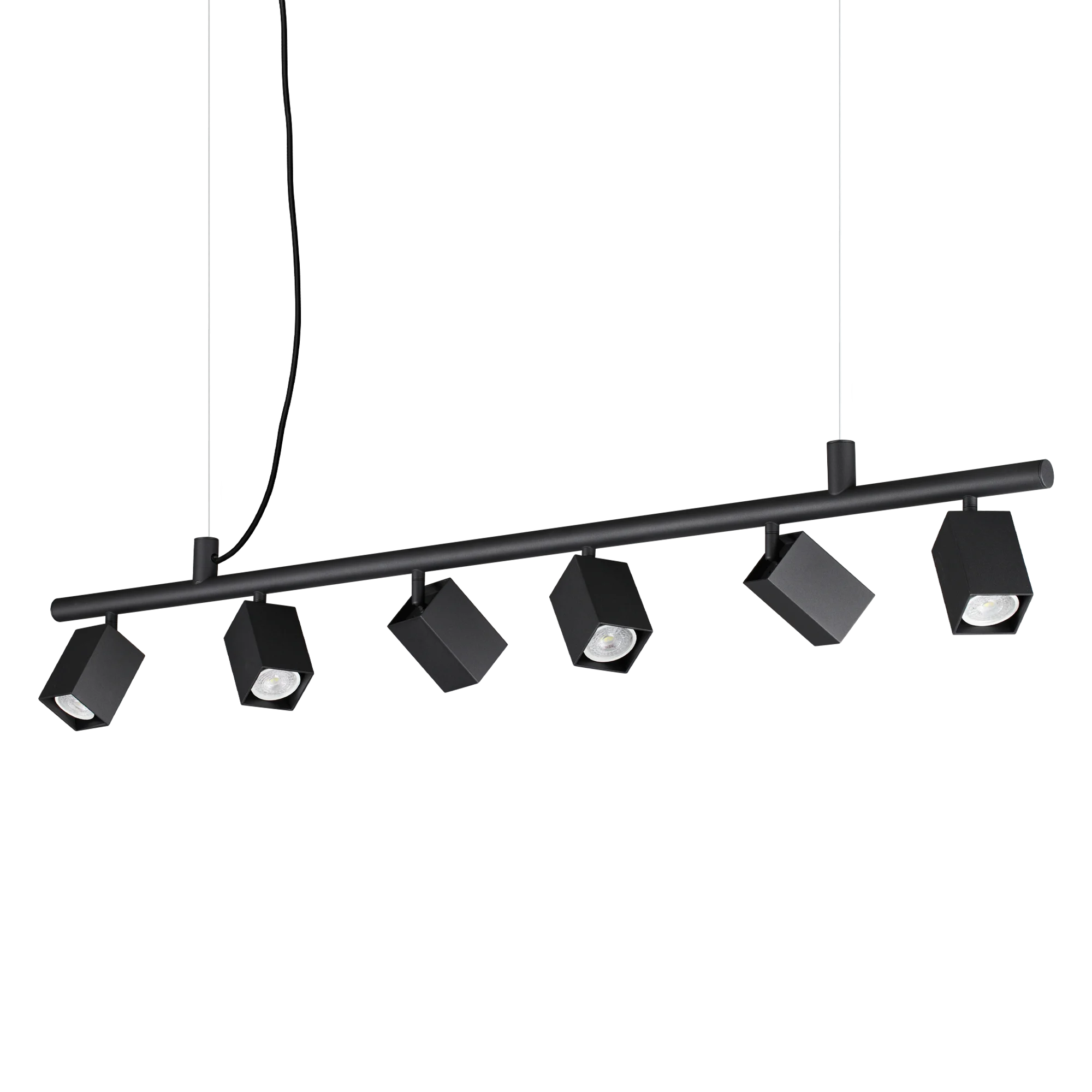 Lámpara colgante Ideal Lux Dynamite negro 6 luces 168W 115,5cm