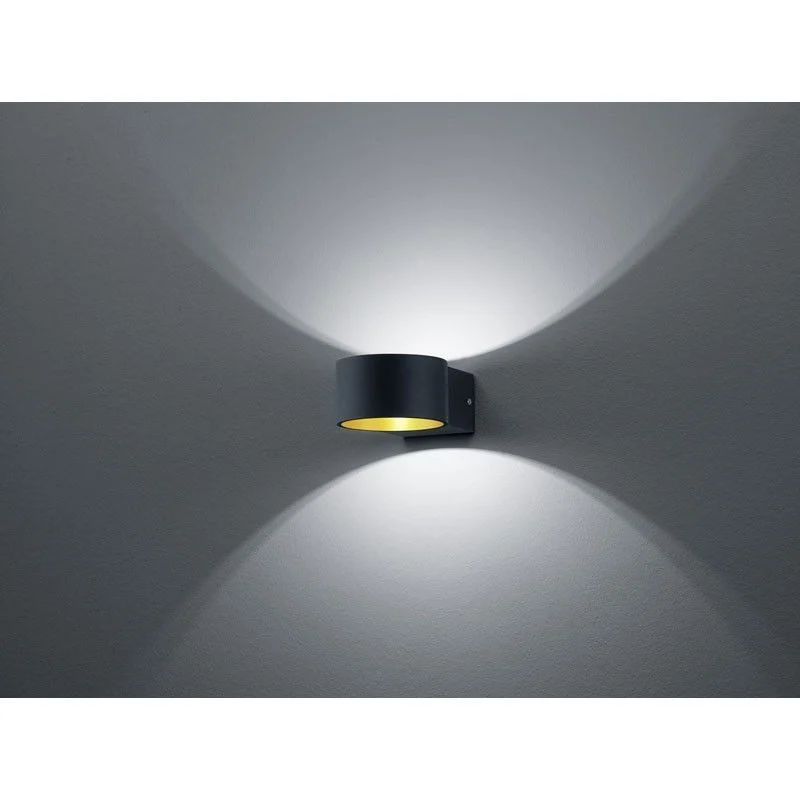 Aplique de pared Trio Lacapo LED negro mate 3000K arriba y abajo 223410132