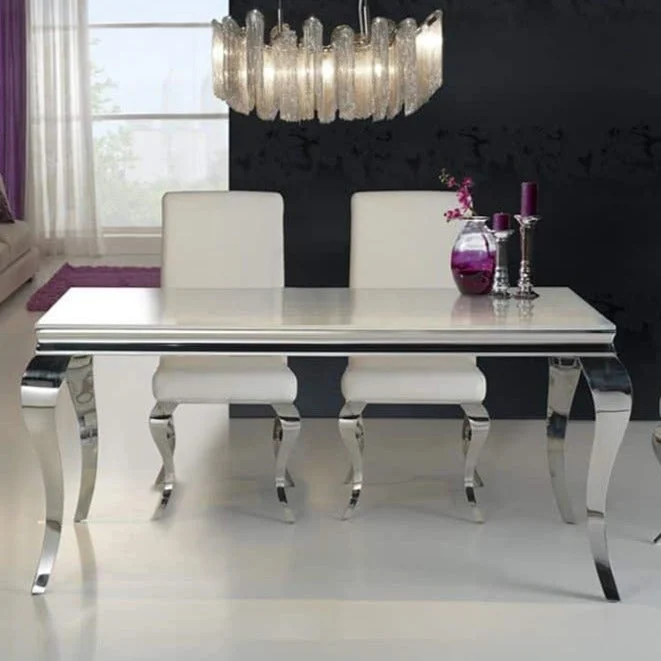 Mesa de comedor Schuller Barroque acero inoxidable 168x76cm