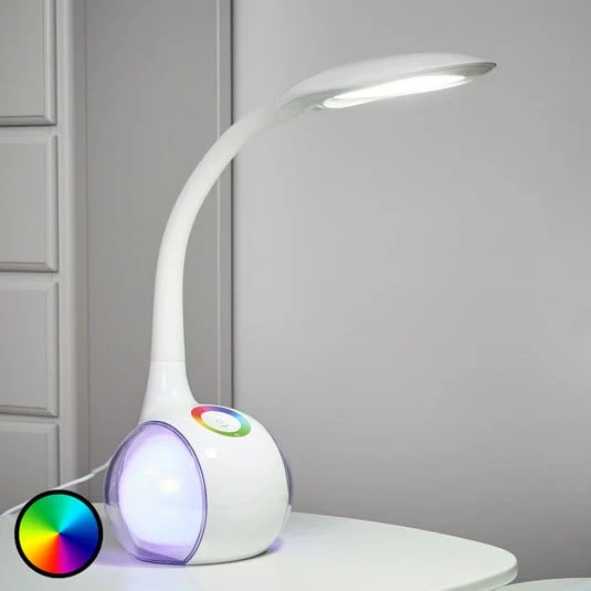 Lámpara de mesa LED Paula, blanco