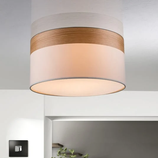 Lámpara de techo Libba, crema-madera