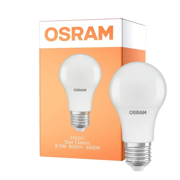 Osram LED Star Classic E27 Pera Mate 8.5W 806lm - 840 Blanco Frio | Reemplazo 60W