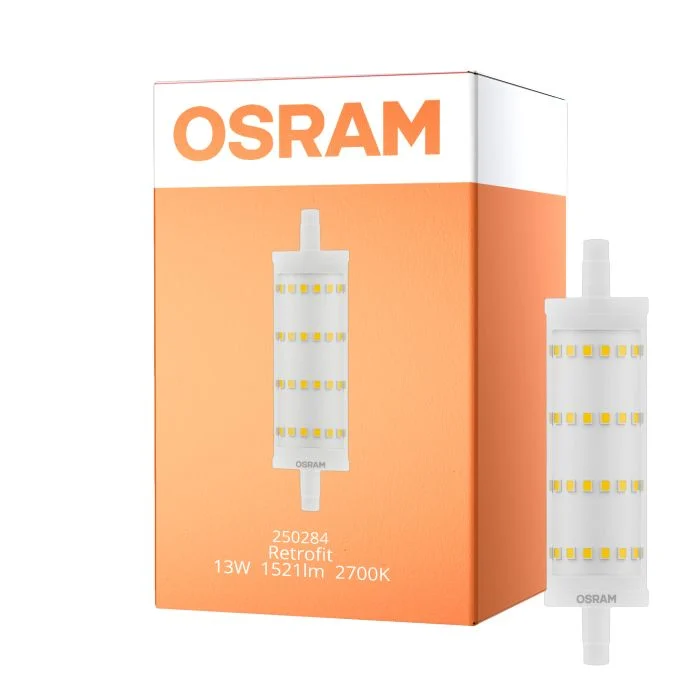 Osram LED R7s 118mm Clara 13W 1521lm - 827 Luz Muy Cálida | Reemplazo 100W