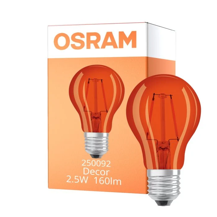Osram LED Star Classic Decor E27 Pera Con Filamento Mate 2.5W 160lm - Naranja | Reemplazo 17W