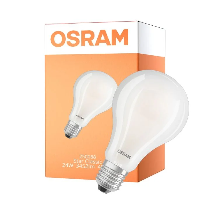 Osram LED Star Classic E27 Pera Con Filamento Mate 24W 3452lm - 840 Blanco Frio | Reemplazo 200W