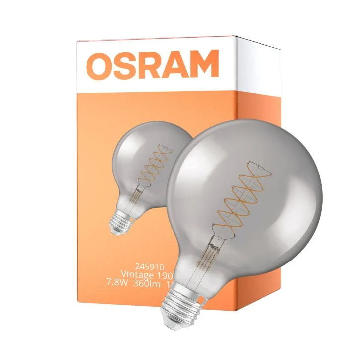 Osram Vintage 1906 LED E27 Globe Filament Smokey 125mm 7.8W 360lm - 818 Extra Warm White | Dimmable