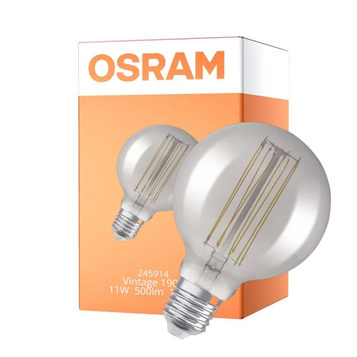 Osram Vintage 1906 LED E27 Globe Filament Smokey 125mm 11W 500lm - 818 Extra Warm White | Dimmable