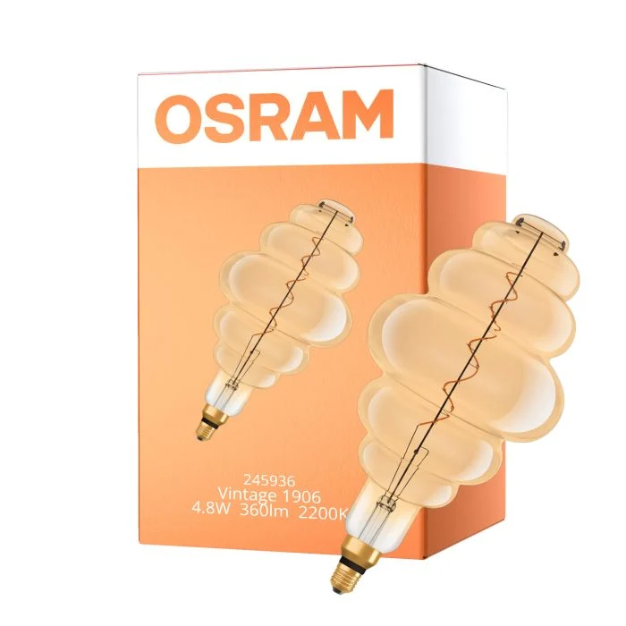 Osram Vintage 1906 LED E27 Special Filament Gold 4.8W 360lm - 822 Extra Warm White | Dimmable