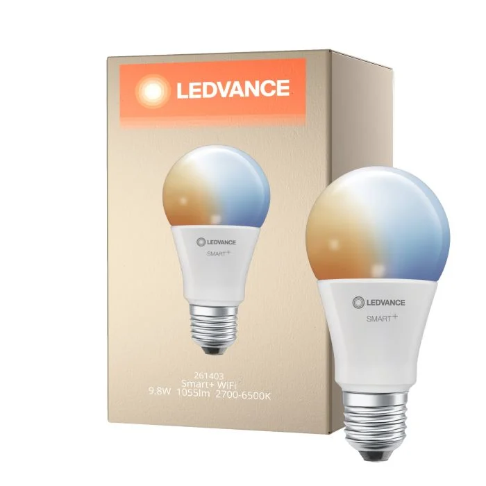 Ledvance Smart+ Wifi E27 A60 9.8W 1055lm - 827-865 Ajustable Blanco | Regulable - Reemplazo 75W