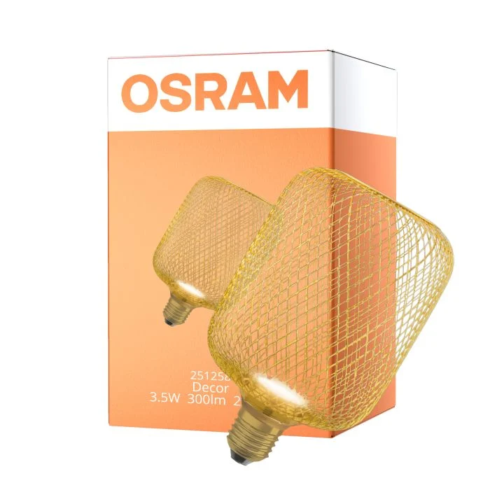 Osram Decor Plano Lamp In Metal Alojamiento LED E27 Special Mate Oro 3.5W 300lm - 827 Luz Muy Cálida | Reemplazo 25W