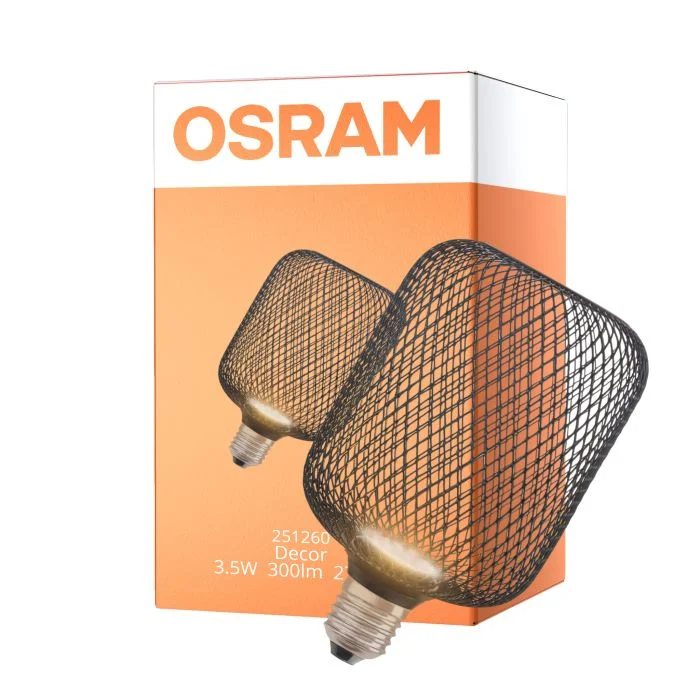 Osram Decor Plano Lamp In Metal Alojamiento LED E27 Special Mate Negro 3.5W 300lm - 827 Luz Muy Cálida | Reemplazo 25W