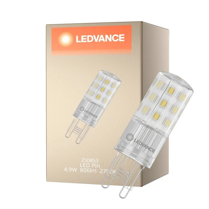 Ledvance LED Pin G9 Clara 4.9W 806lm - 827 Luz Muy Cálida | Reemplazo 60W