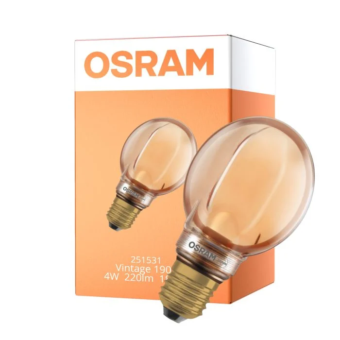 Osram Vintage 1906 LED E27 Globe Con Filamento Oro 80mm 4W 220lm - 818 Luz Muy Cálida | Regulable - Reemplazo 22W