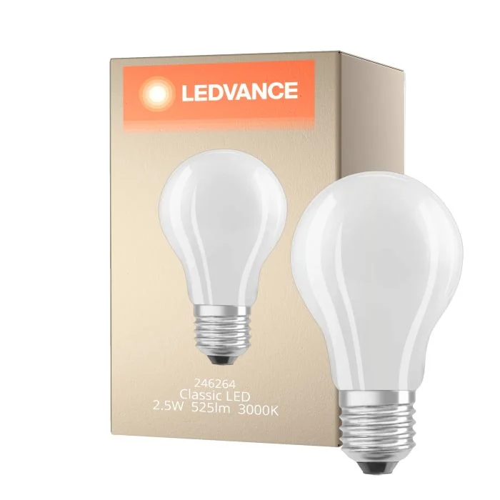 Ledvance Classic LED E27 Pera Mate 2.5W 525lm - 830 - Luz Cálida | Reemplazo 40W