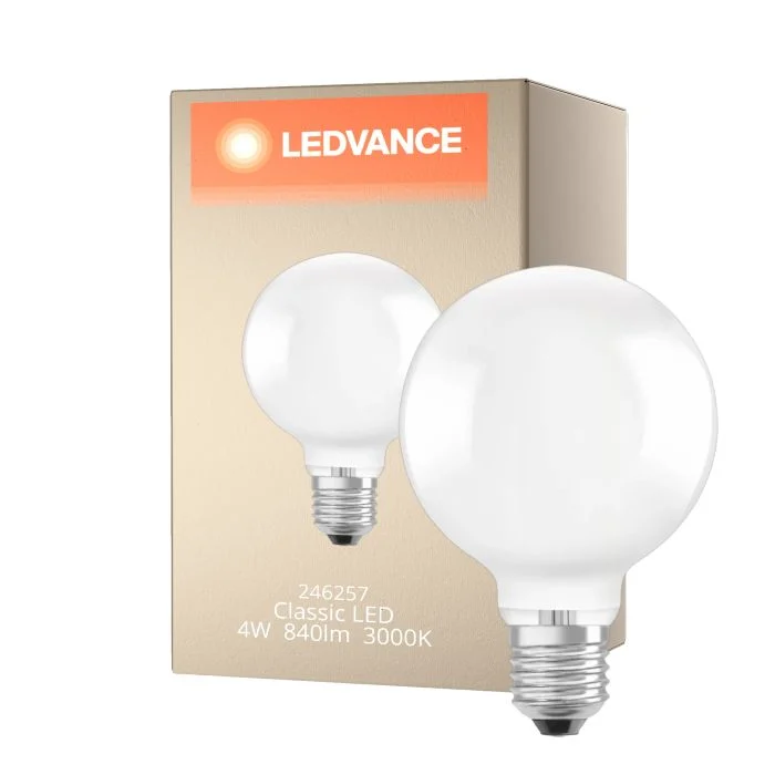 Ledvance Classic LED E27 Globe Mate 4W 840lm - 830 - Luz Cálida | Reemplazo 60W