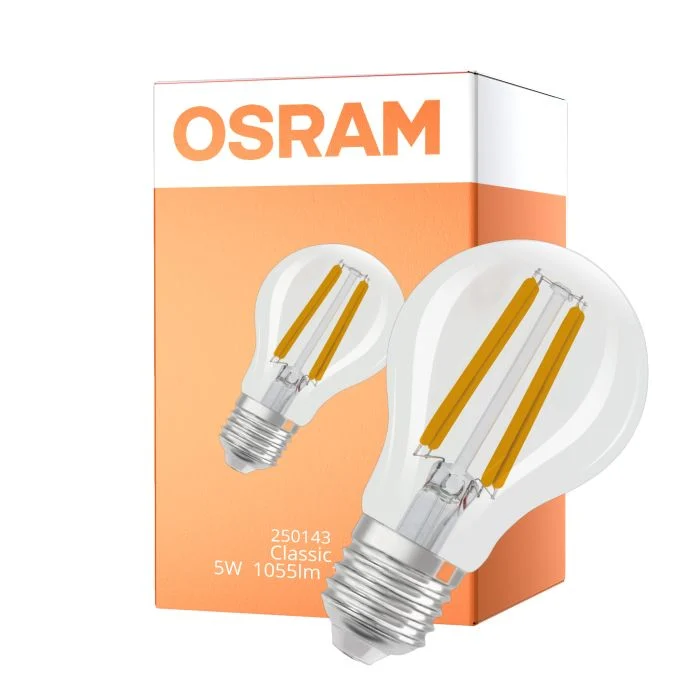 Osram Classic LED E27 Pera Con Filamento Clara 5W 1055lm Ultra Efficiency - 830 Luz Cálida | Reemplazo 75W
