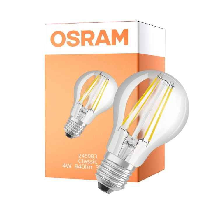 Osram Classic LED E27 Pera con Filamento 4W 840lm - 830 Luz Cálida