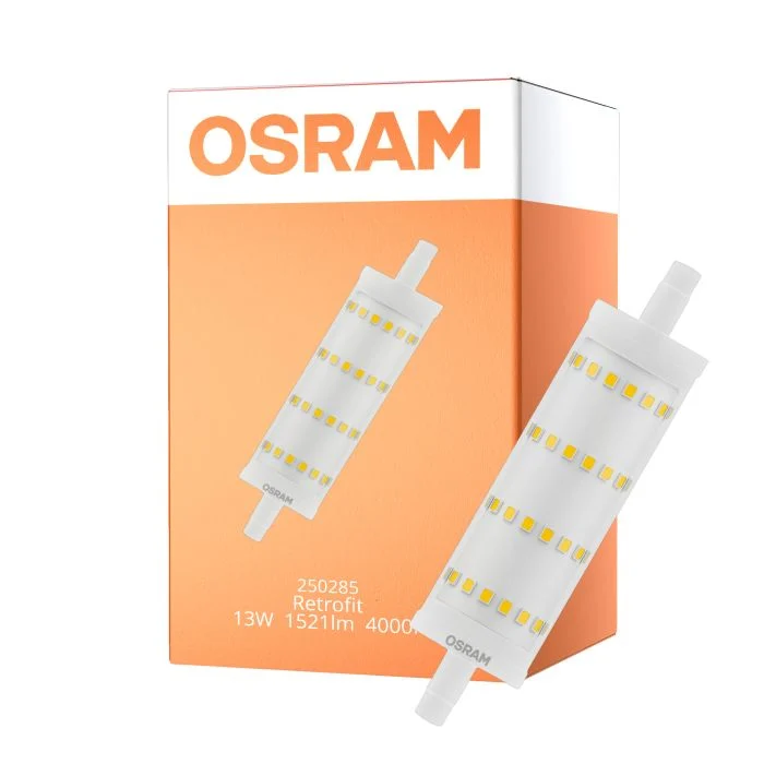 Osram LED R7s 118mm Clara 13W 1521lm - 840 Blanco Frio | Reemplazo 100W