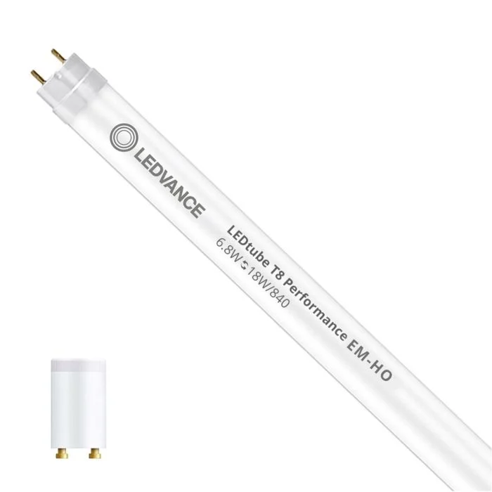 Ledvance Tubo LED T8 Performance (EM/Mains) High Output 6.8W 1100lm - 840 Blanco Frio | 60cm - Reemplazo 18W