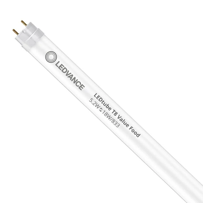 Ledvance Tubo LED T8 Performance Food (EM/Mains) Standard Output 5.2W 500lm - 833 Luz Cálida | 60cm - Reemplazo 18W