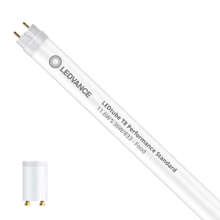 Ledvance Tubo LED T8 Performance (EM/Mains) Standard Output 11.6W 1100lm - 833 Food | 120cm - Reemplazo 36W