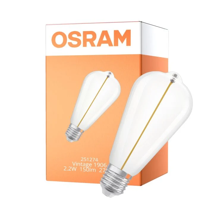 Osram Vintage 1906 LED E27 Special Con Filamento Clara Edison 2.2W 150lm - 827 Luz Muy Cálida | Reemplazo 15W