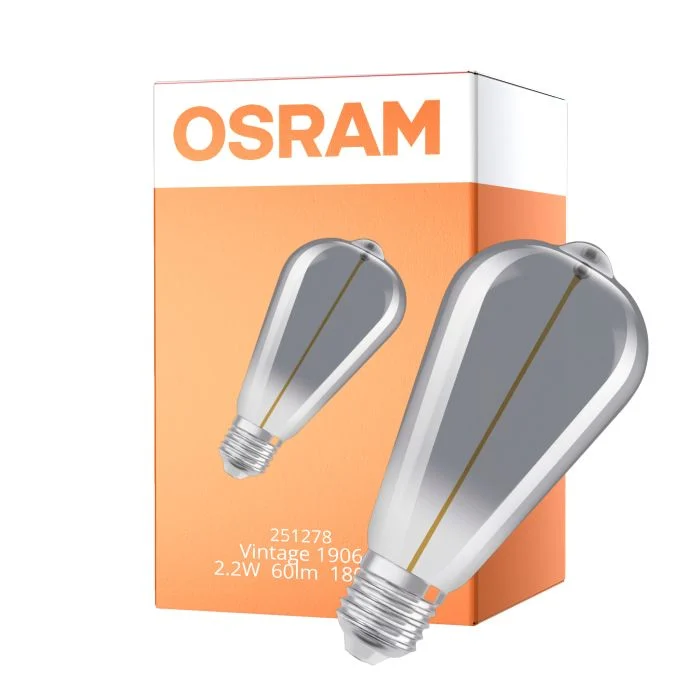 Osram Vintage 1906 LED E27 Special Con Filamento Clara Edison 2.2W 60lm - 818 Luz Muy Cálida | Reemplazo 15W