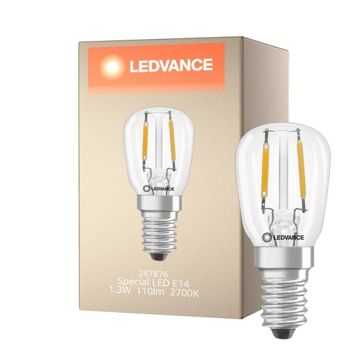 Ledvance Especial LED E14 T26 Con Filamento Clara 1.3W 110lm - 827 Luz Muy Cálida | Reemplazo 12W