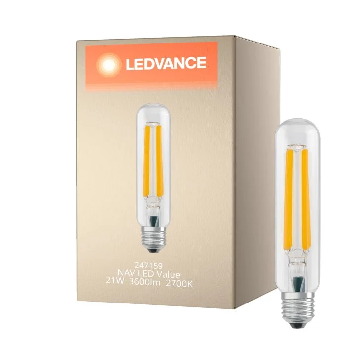 Ledvance LED Bulbo NAV LED FIL V E27 21W 3600lm - 727 Luz muy Cálida | Reemplazo 50W