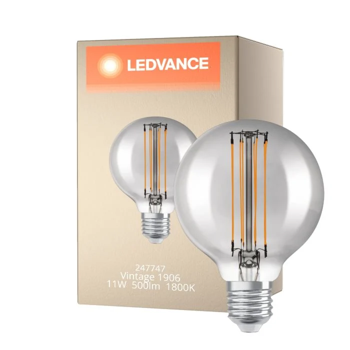 Ledvance Vintage 1906 LED E27 Globe Smoke 11W 500lm - 818 Luz muy Cálida | Regulable - Reemplazo 42W