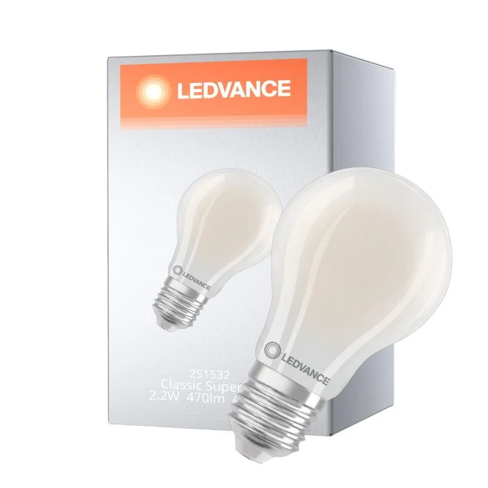Ledvance Classic Superior LED Bulbo E27 Pera Con Filamento Mate 2.2W 470lm - 840 Blanco Frio | Reemplazo 40W