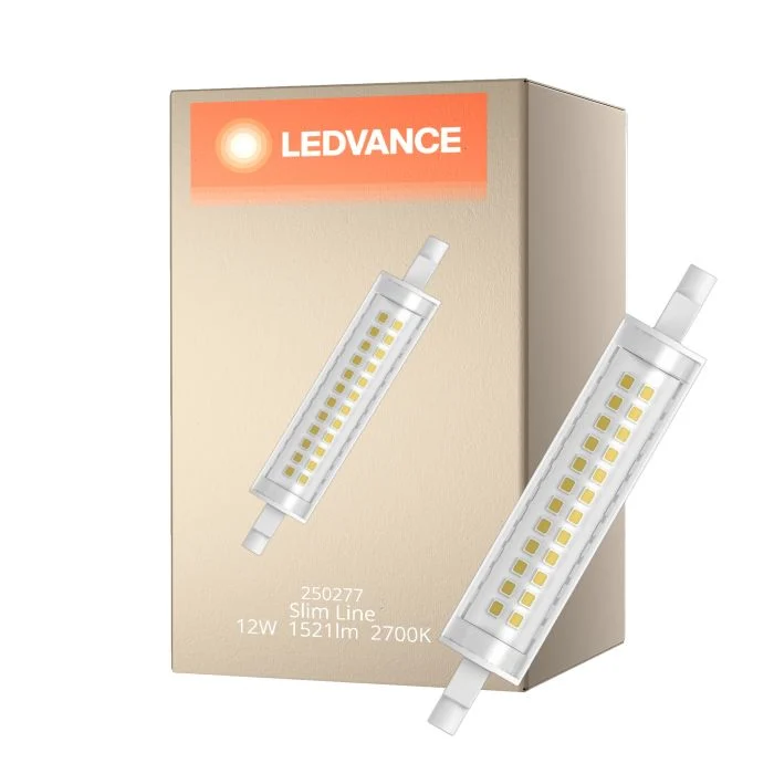 Ledvance Slim Line LED R7s 118mm Clara 12W 1521lm - 827 Luz Muy Cálida | Reemplazo 100W