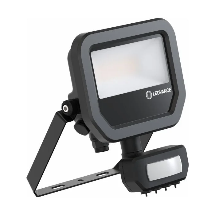 Ledvance Proyector LED Aluminium Negro 8W 1200lm 100D - 840 Blanco Frio | IP65 - Sensor De Movimiento Y Luz - Simétrico