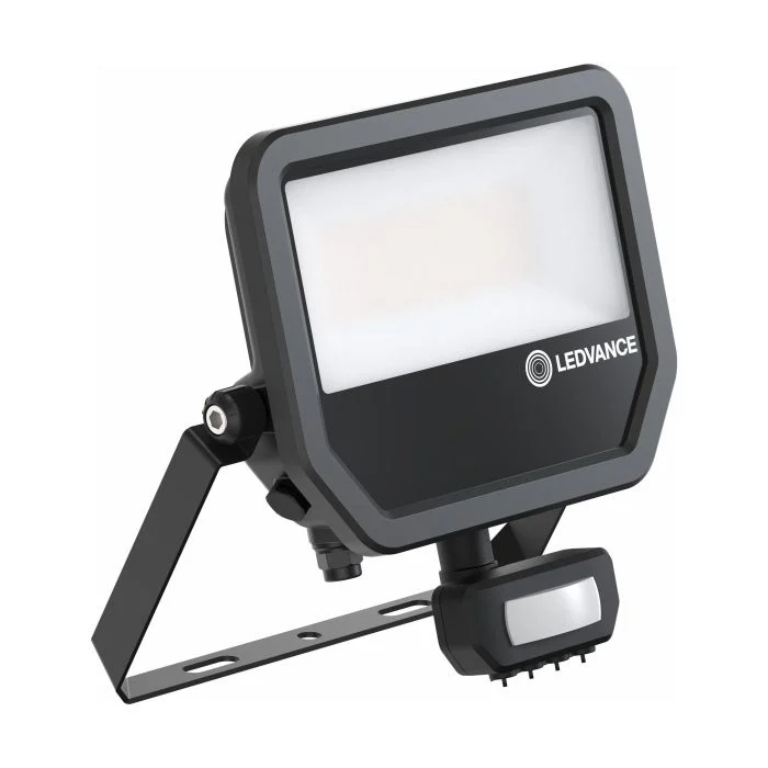 Ledvance Proyector LED Aluminium Negro 41W 5500lm 100D - 830 Luz Cálida | IP65 - Sensor De Movimiento Y Luz - Simétrico