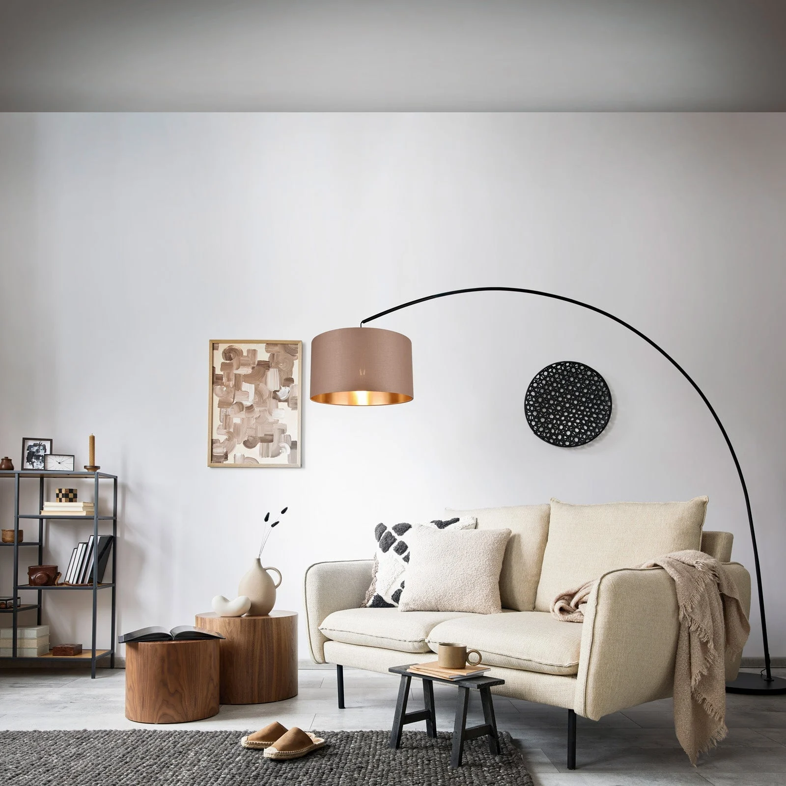 Lámpara de pie Trio Mansur negro mate 210cm 419200141