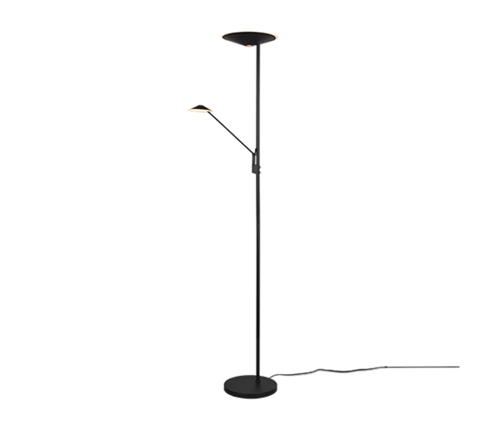 Lámpara de pie Trio Brantford LED negro mate regulable 180cm 4