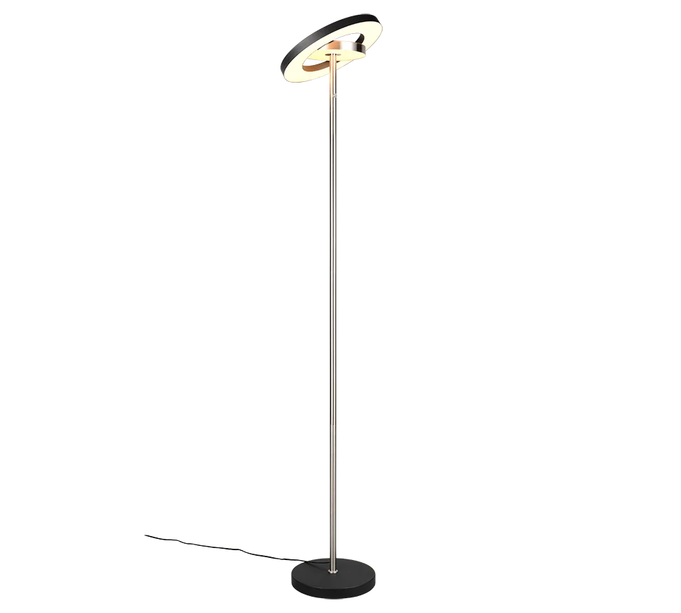 Lámpara de pie Guano Trio níquel mate LED 2300K Ø30cm 19W 434410107