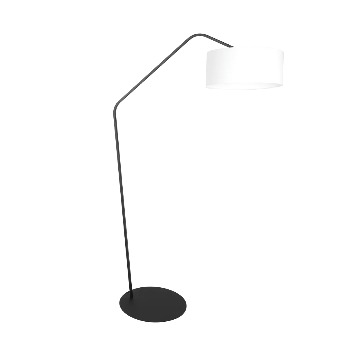 Lámpara arqueada negra con pantalla blanca Anne Lighting ZigZag